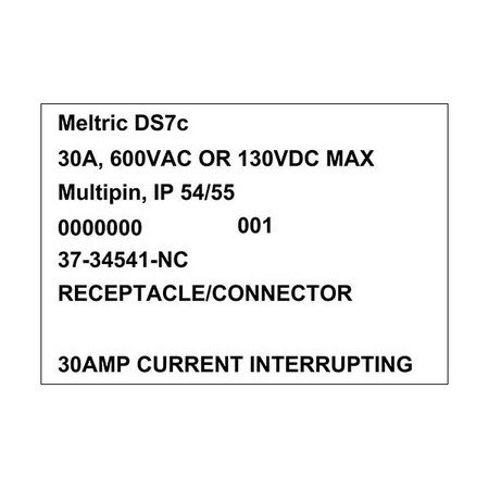 Meltric 37-34541-NC RECEPTACLE NORMALLY CLOSED LID 37-34541-NC